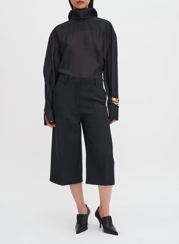 Blouse with collar detail solid FILIPPA K Black